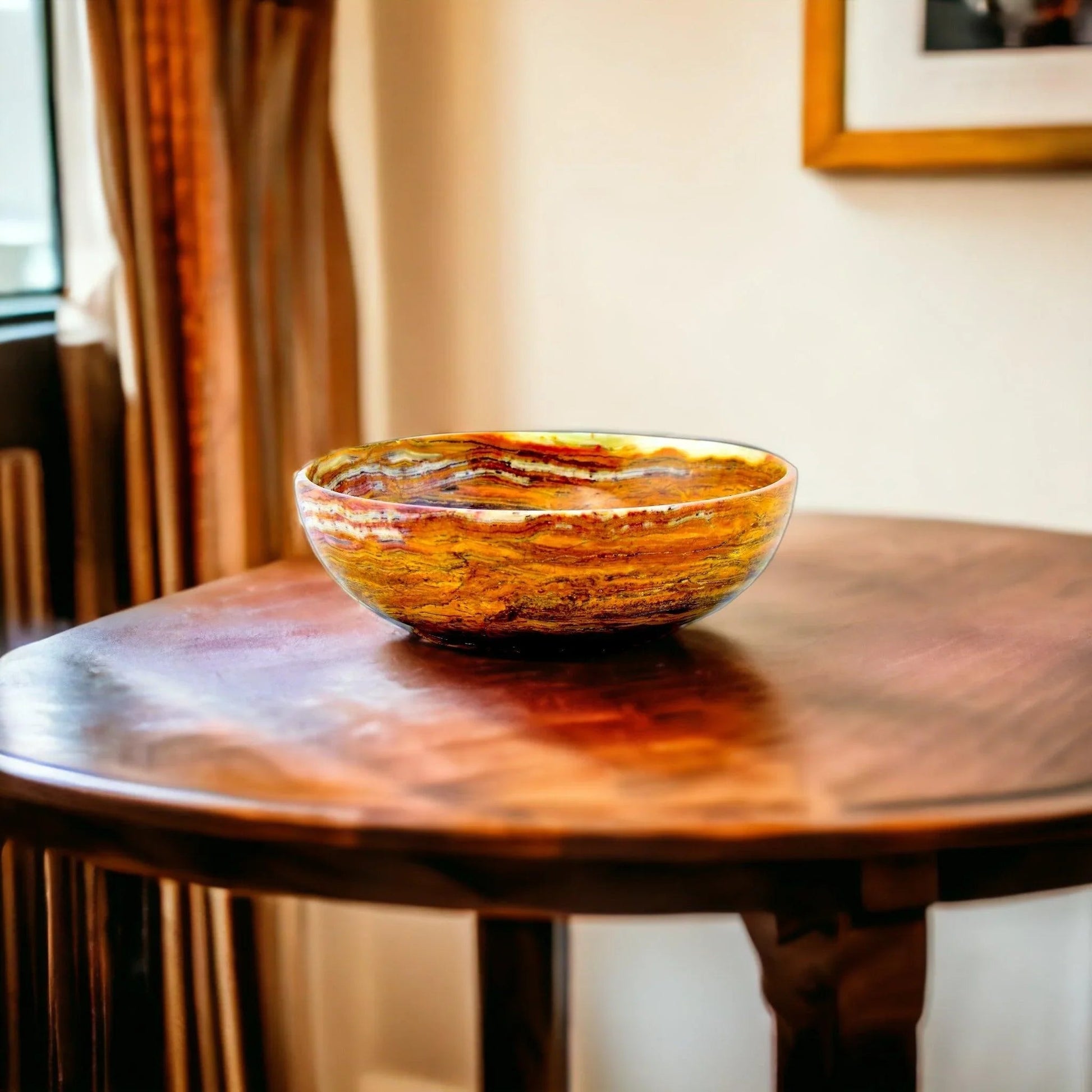 Decorative Fruit Bowl | Multi Brown Onyx 12 inch - PoshaBella