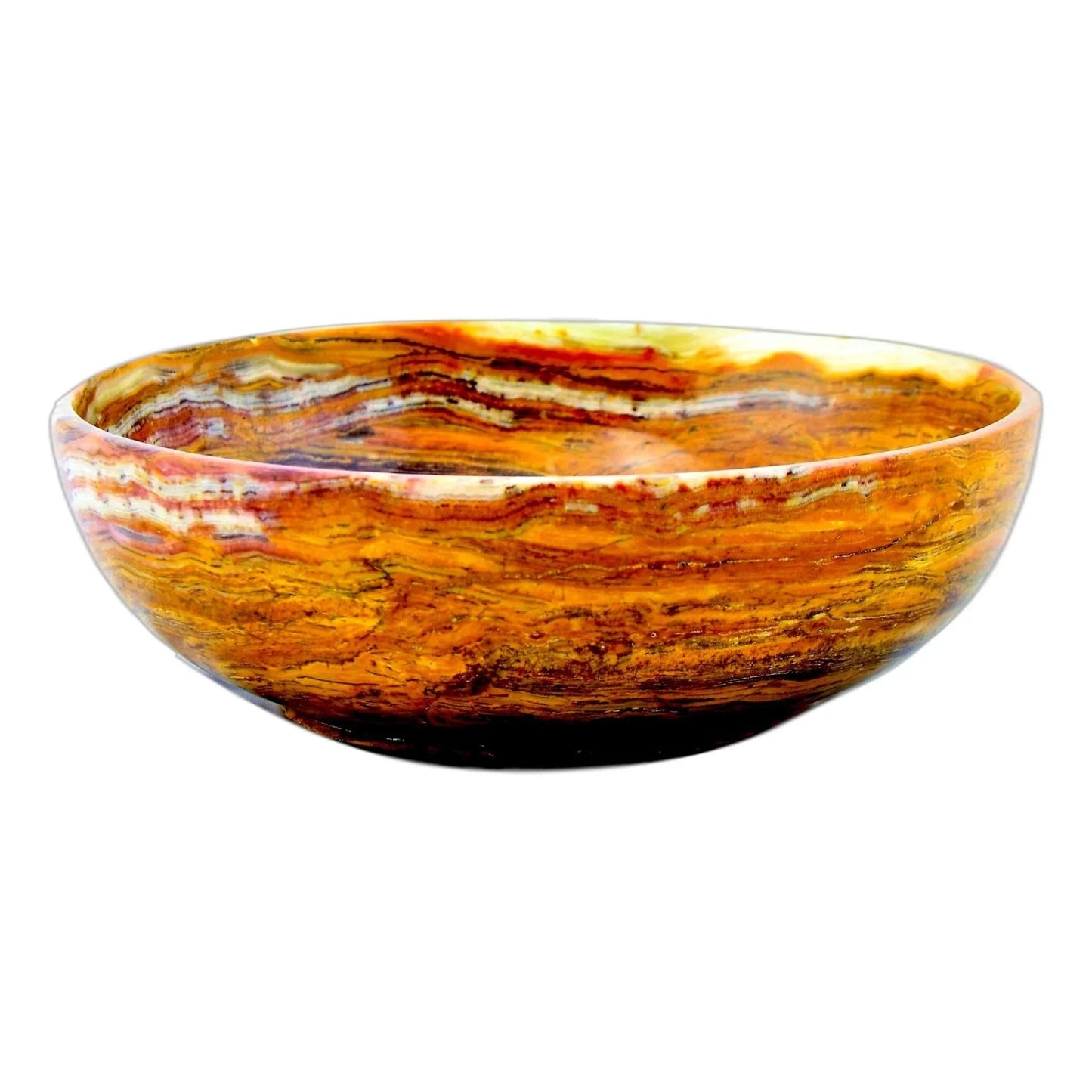 Decorative Fruit Bowl | Multi Brown Onyx 12 inch - PoshaBella