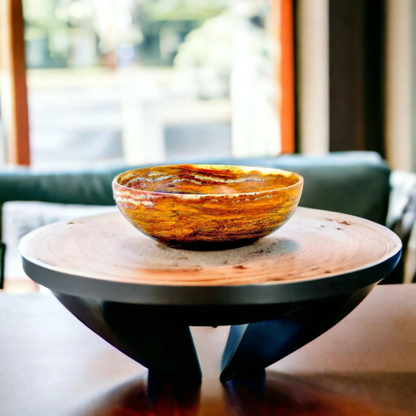 Decorative Fruit Bowl | Multi Brown Onyx 12 inch - PoshaBella