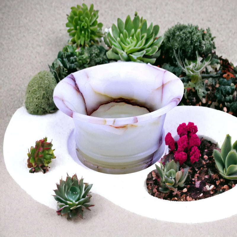 Decorative Fruit Bowl | White Onyx