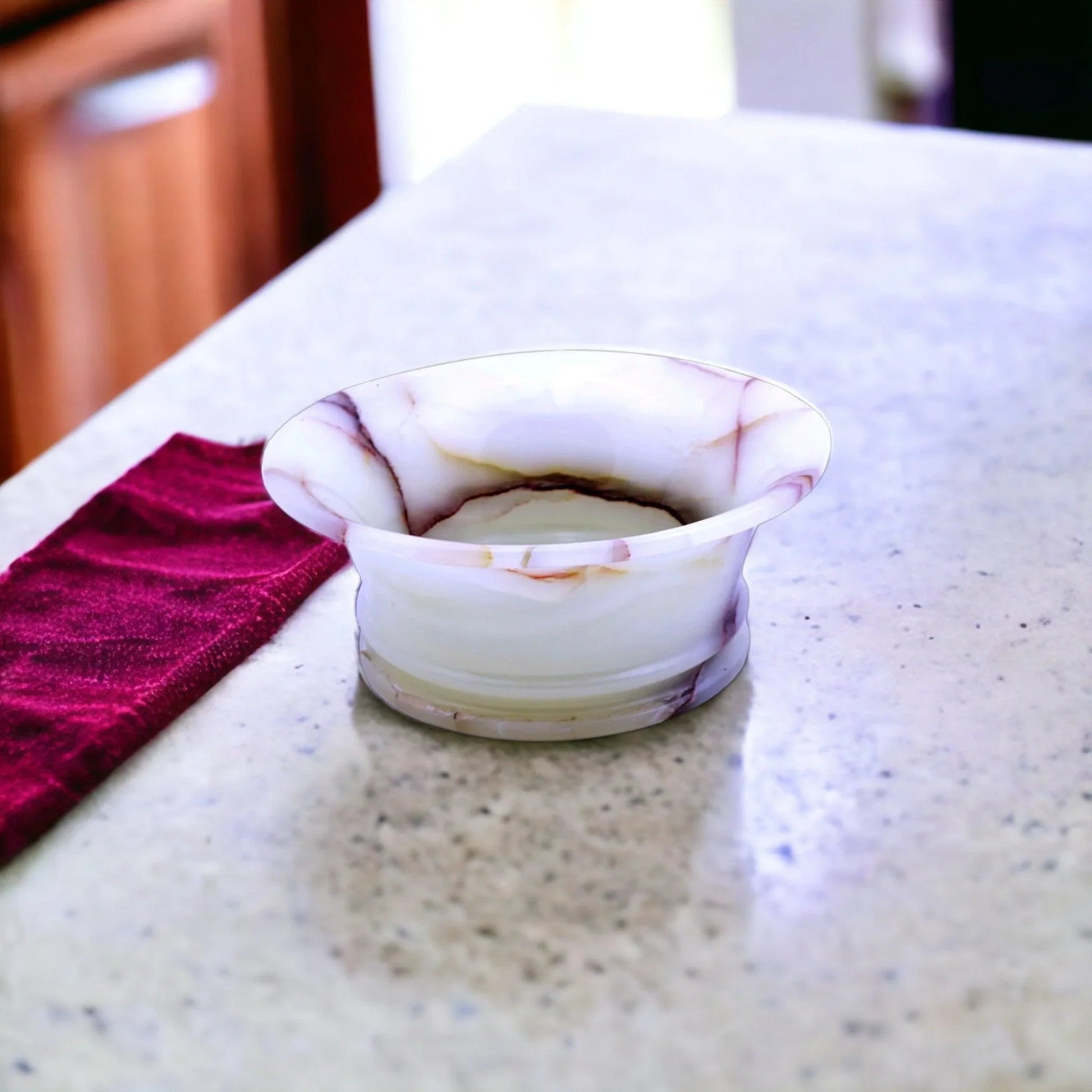 Decorative Fruit Bowl | White Onyx - PoshaBella