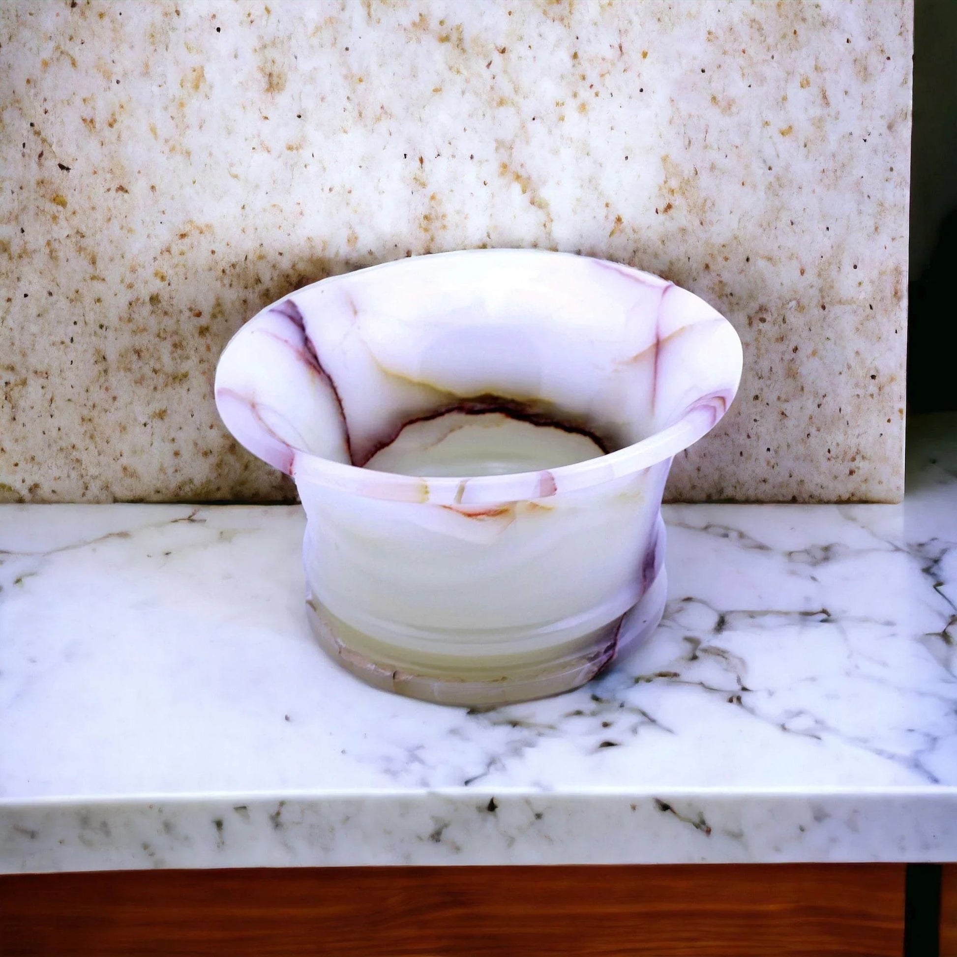 Decorative Fruit Bowl | White Onyx - PoshaBella