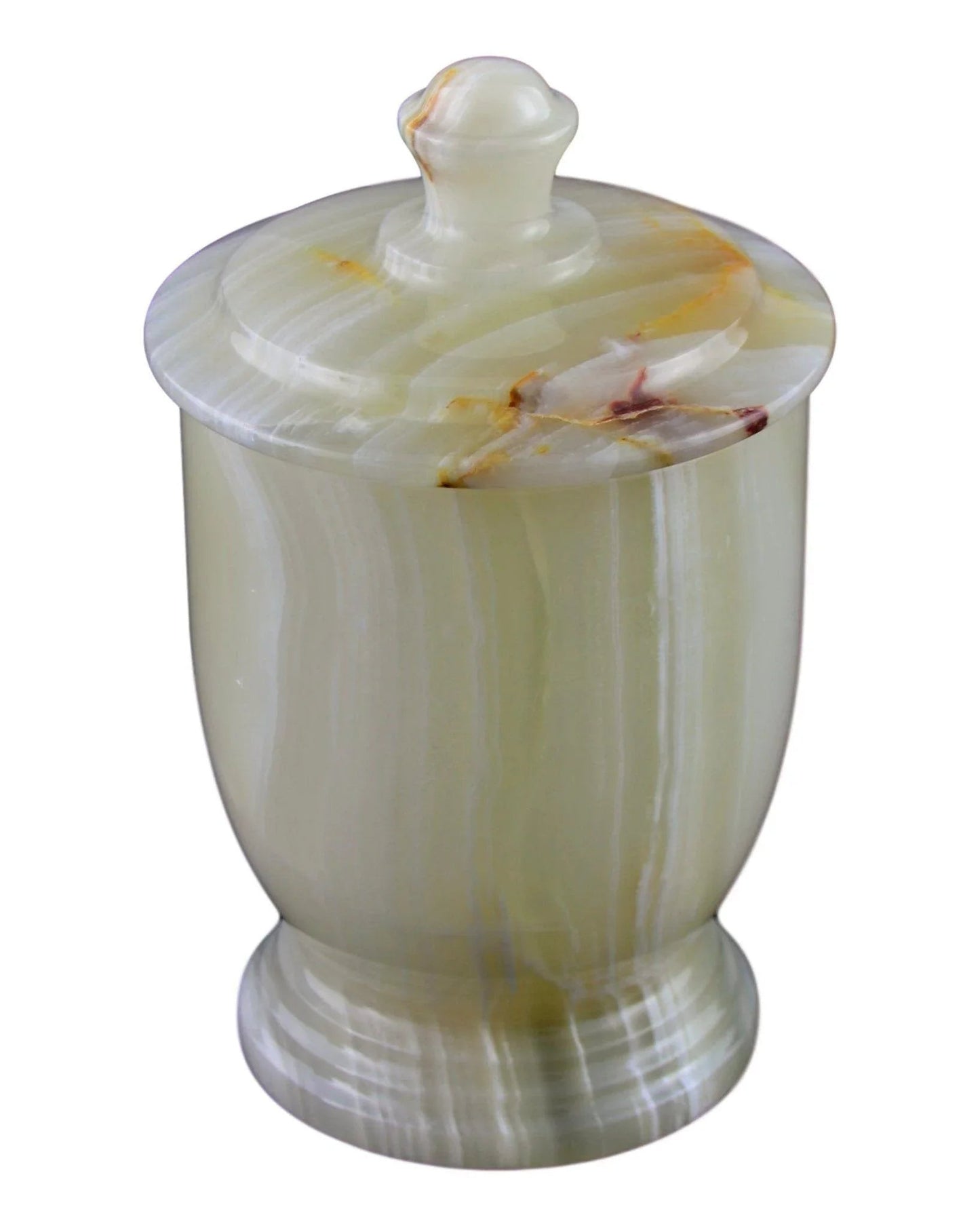Decorative Jars | Cotton Ball Holder of Pistachio Onyx - PoshaBella