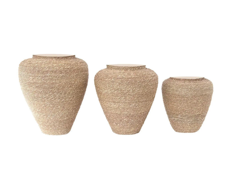 Decorative Jars / Vases of Seagrass Rope