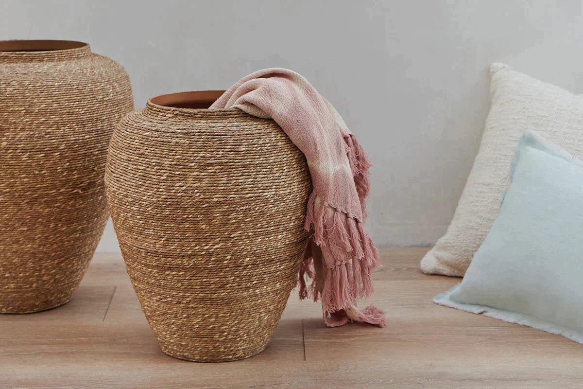 Decorative Jars / Vases of Seagrass Rope - PoshaBella