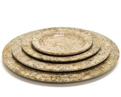 Decorative Plate of Fossil Stone | 6-inch Round - PoshaBella