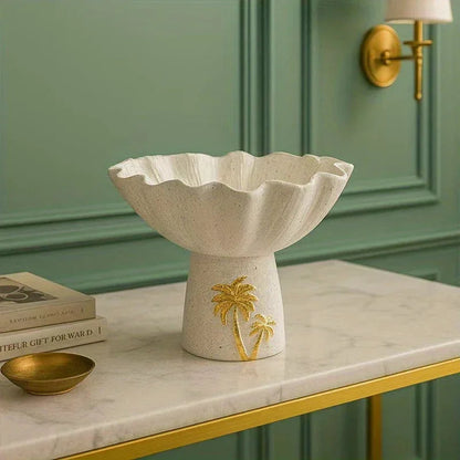 Decorative Tray - Painted Coconut Trees Wooden Large