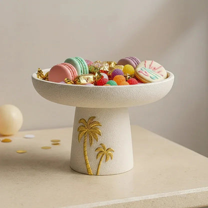 Decorative Tray - Palm Tree Design Ceramic Small