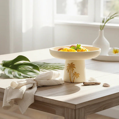 Decorative Tray - Palm Tree Design Ceramic Small