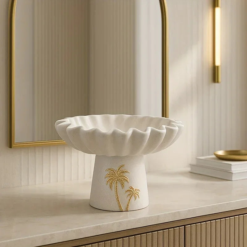 Decorative Tray - Ramadan Coconut Trees Wooden Small