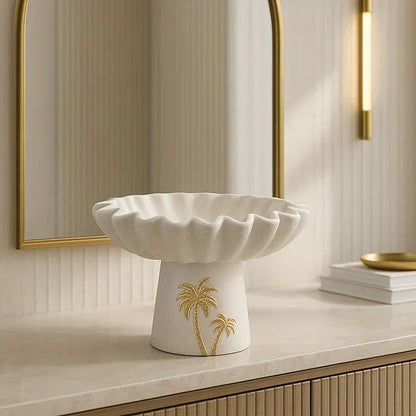 Decorative Tray - Ramadan Coconut Trees Wooden Small