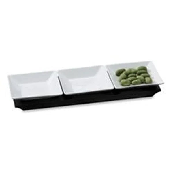 Dipping Bowl Set with Wooden Base | Set of Three Bowls - PoshaBella