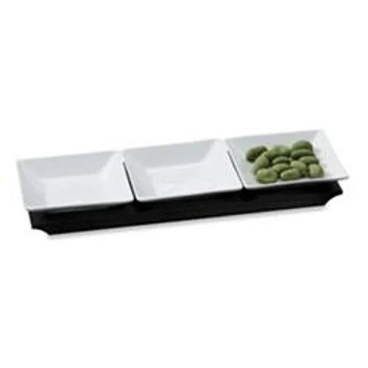 Dipping Bowl Set with Wooden Base | Set of Three Bowls - PoshaBella