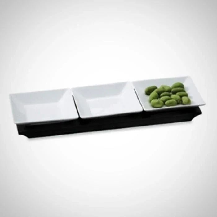 Dipping Bowl Set with Wooden Base | Set of Three Bowls - PoshaBella