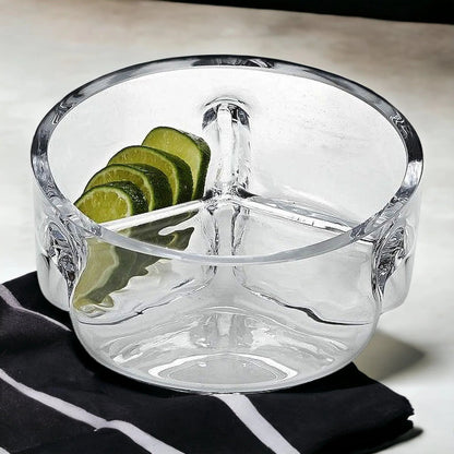 Divided Serving Bowl |Trista Crystal Three Section Serving Bowl - PoshaBella