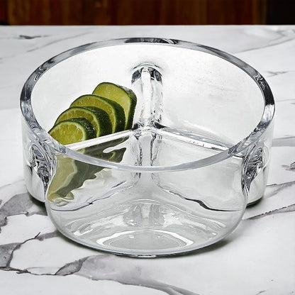 Divided Serving Bowl |Trista Crystal Three Section Serving Bowl - PoshaBella