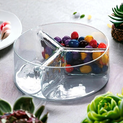 Divided Serving Bowl |Trista Crystal Three Section Serving Bowl - PoshaBella