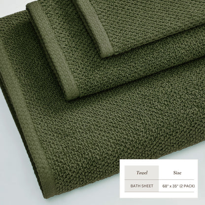Cotton Textured Bath Towel Set - Acacia Collection