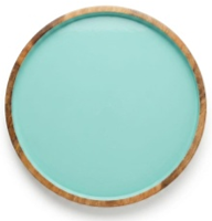 House of Avana Blue Round Mango Wood Platter