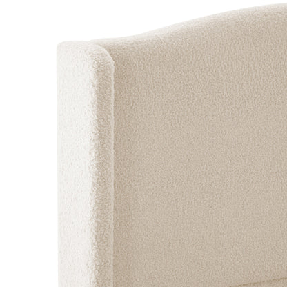 King Size Bed Frame with Upholstered Teddy Velvet Headboard