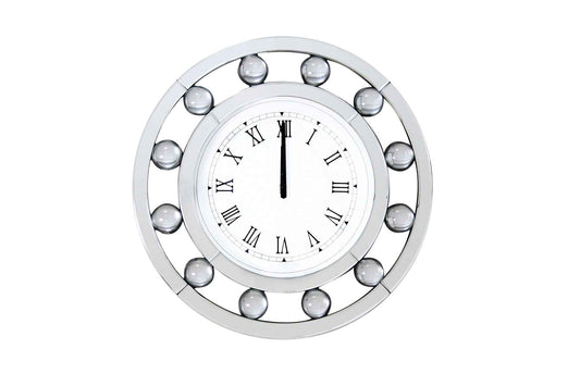 Boffa - Geometric Pattern Trim Round Wall Clock - Mirrored