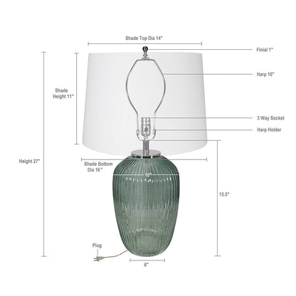 Handcrafted Art Glass Table Lamp