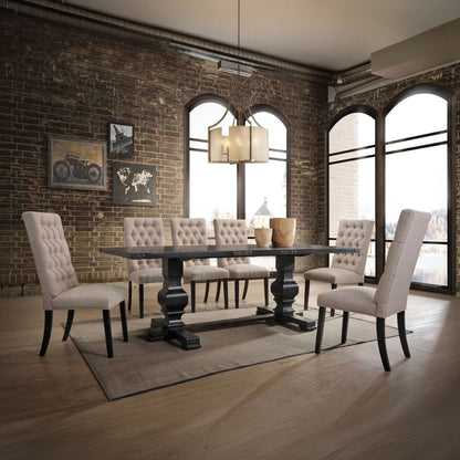 Morland - Side Chair (Set of 2) - Tan Linen & Vintage Black