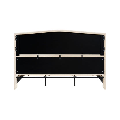 King Size Bed Frame with Upholstered Teddy Velvet Headboard