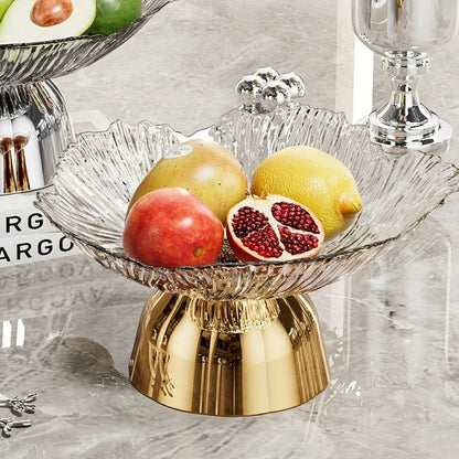Elegant Multi-Layer Fruit and Snack Plate, Oval Plastic Candy Server with Intricate Leaf Design, festive plastic coffee table tray for desserts and snacks,Ideal for Kitchen and Living Room Decora stylish petal-shaped fruit pl