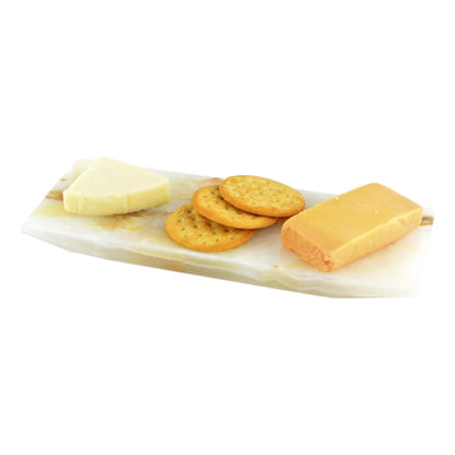 Elegant White Onyx Hors D'oeuvres Serving Trays - PoshaBella