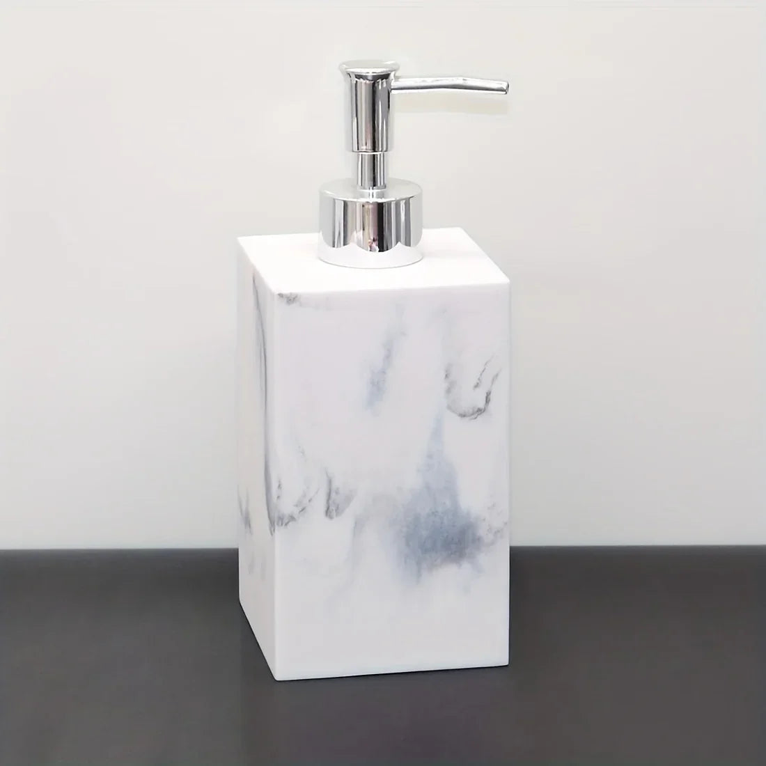 European Style 5-Piece Bathroom Accessory Set with Faux Marble Design - Includes Soap Dispenser, Toothbrush Holder, Tumbler, Soap Dish, and Tray - Elegant Vanity Countertop Ensemble for Home or Hotel Decor