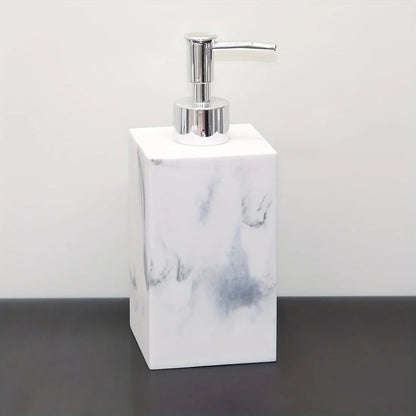 European Style 5-Piece Bathroom Accessory Set with Faux Marble Design - Includes Soap Dispenser, Toothbrush Holder, Tumbler, Soap Dish, and Tray - Elegant Vanity Countertop Ensemble for Home or Hotel Decor
