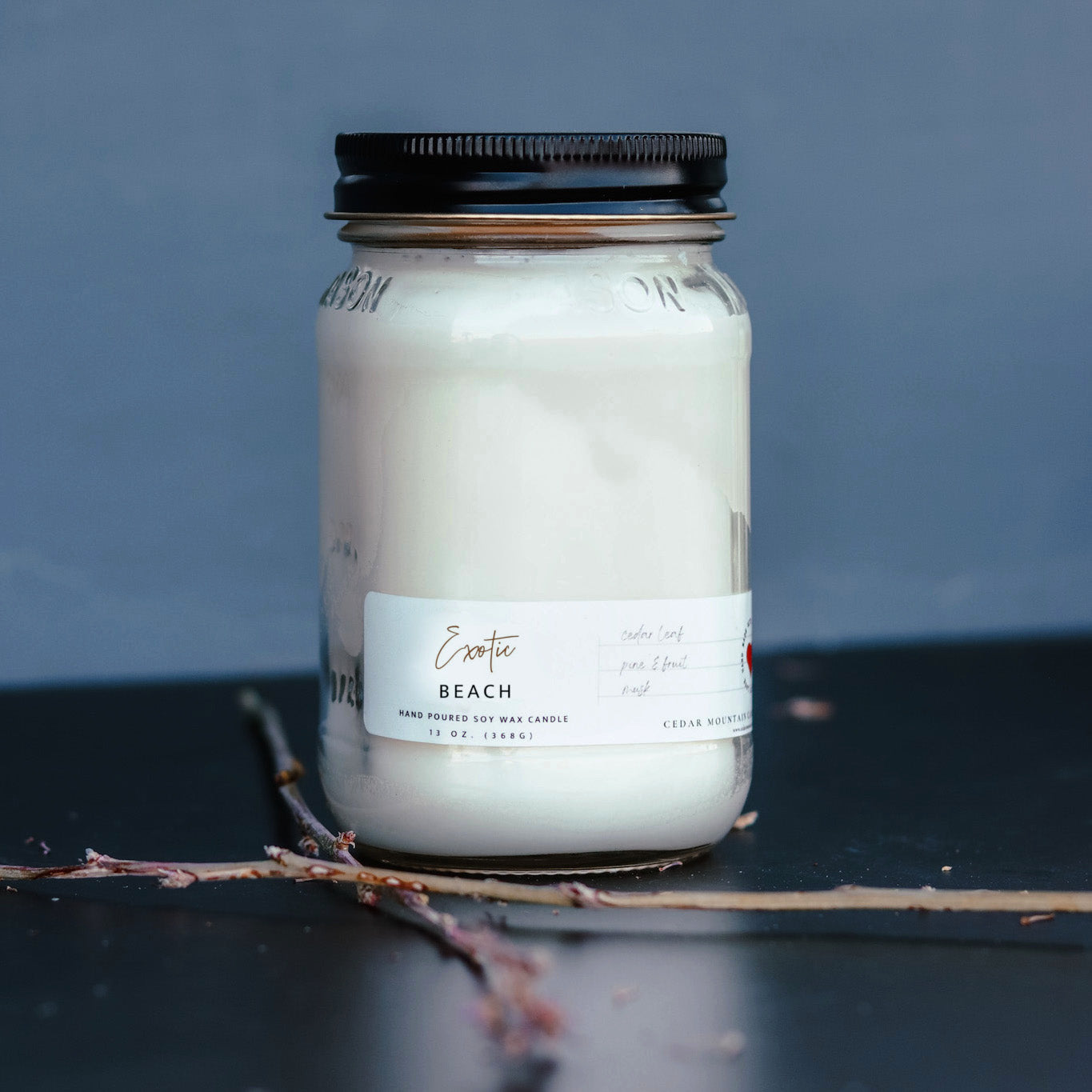 13 oz Mason Jar Soy Candle - Exotic Beach - PoshaBella