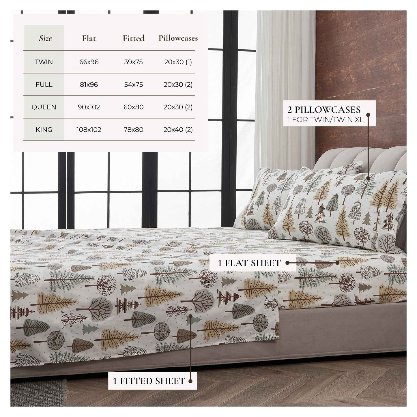 4-Piece Lodge Microfiber Sheet - Mountain Ridge Collection