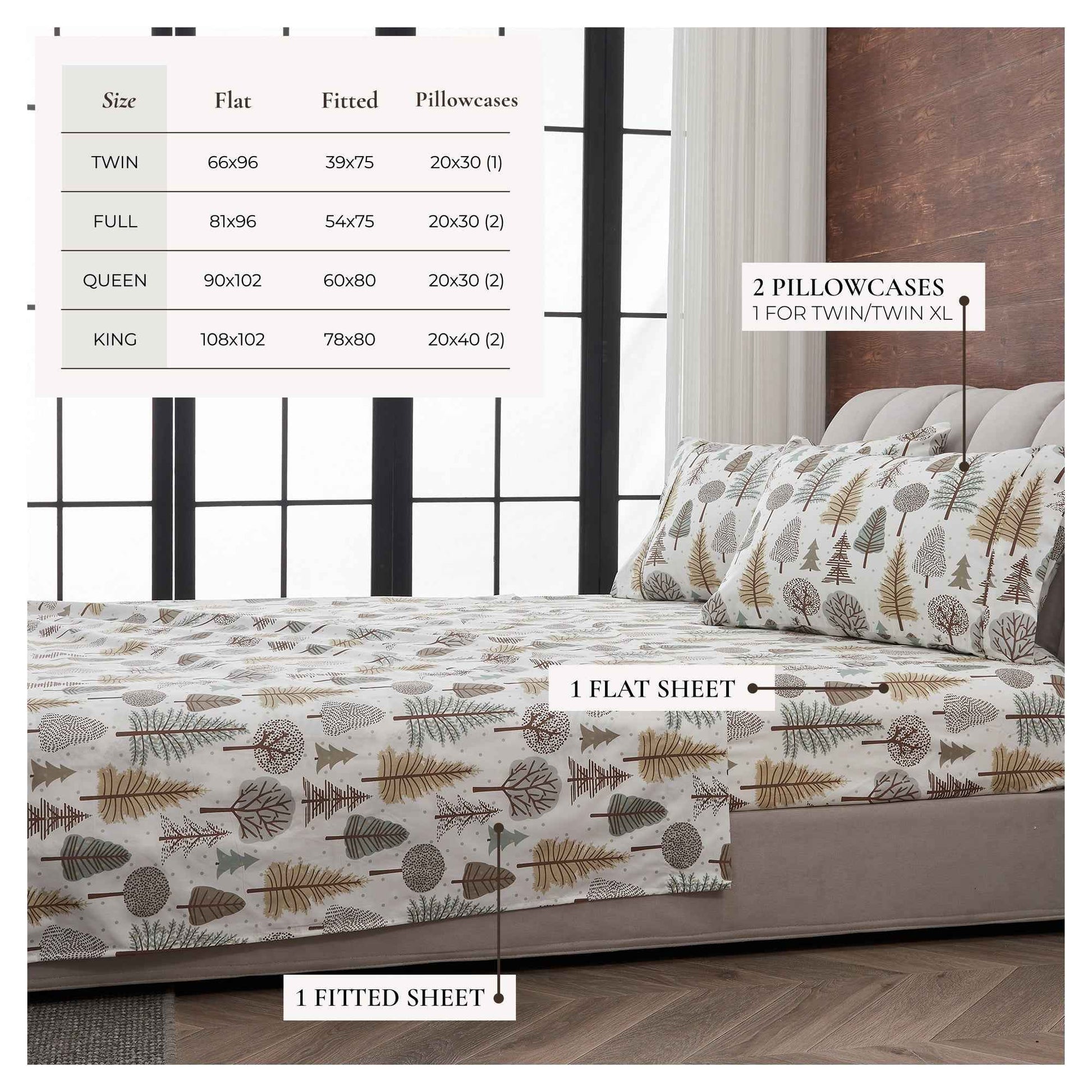 4-Piece Lodge Microfiber Sheet - Mountain Ridge Collection