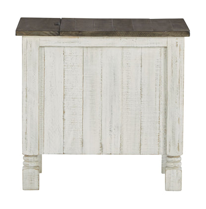 Havalance - Chair Side End Table - White / Gray
