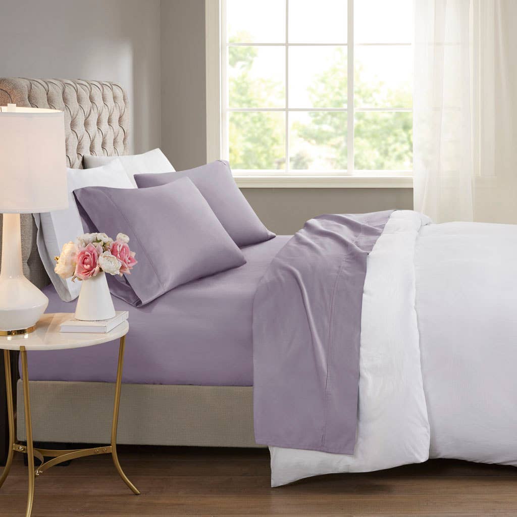 Olliix - Cooling 600 Thread Count 4 Pieces Cotton Sheets Set - PoshaBella