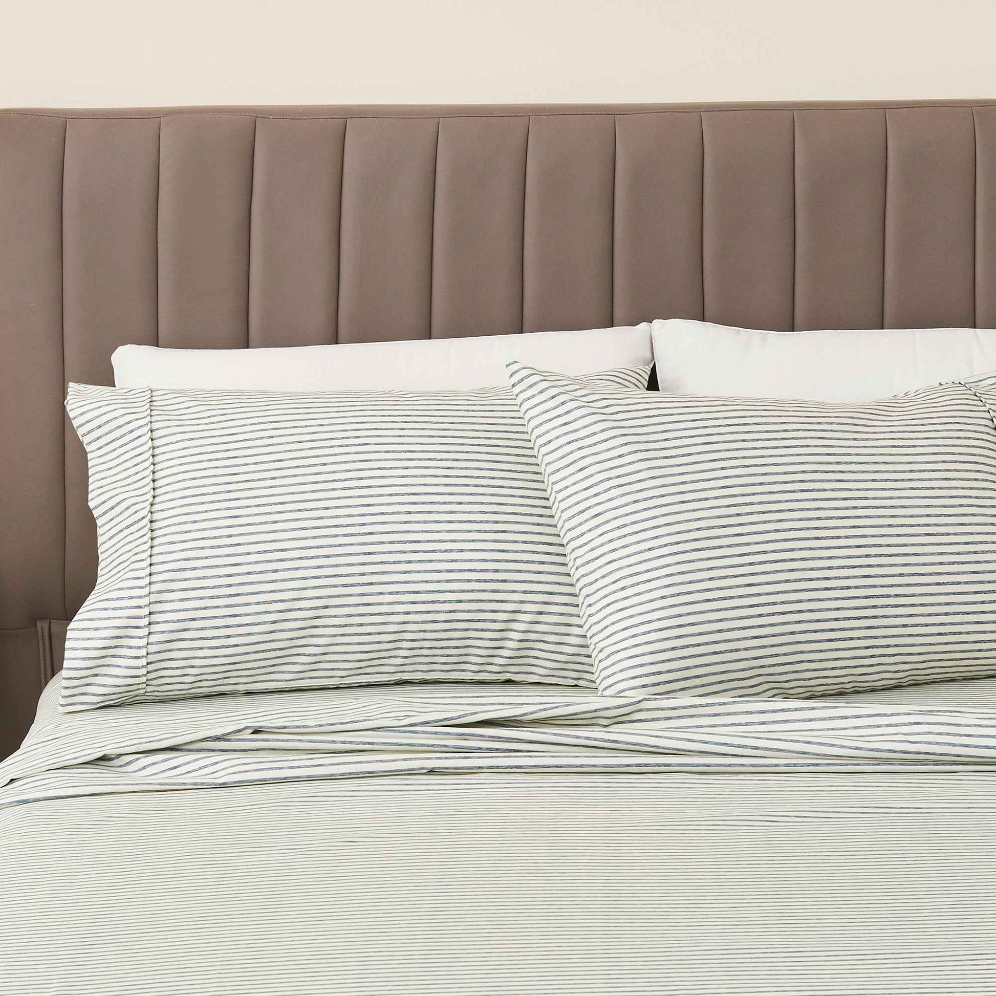 Striped Microfiber Sheet Set - Evette Collection