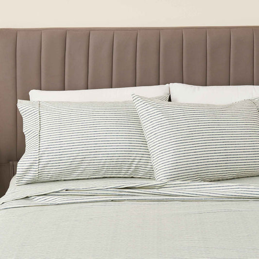 Striped Microfiber Sheet Set - Evette Collection