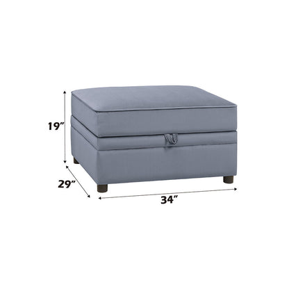 Bois II - Ottoman With Storage - Gray Velvet