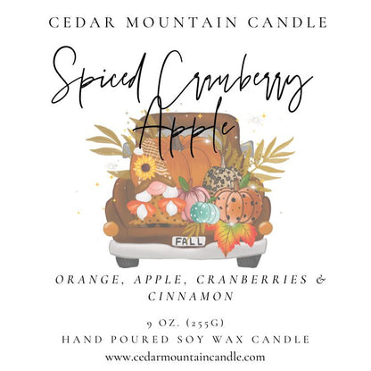 Fall Farm Truck Label Whiskey Jar Candle - Fall Scents - PoshaBella