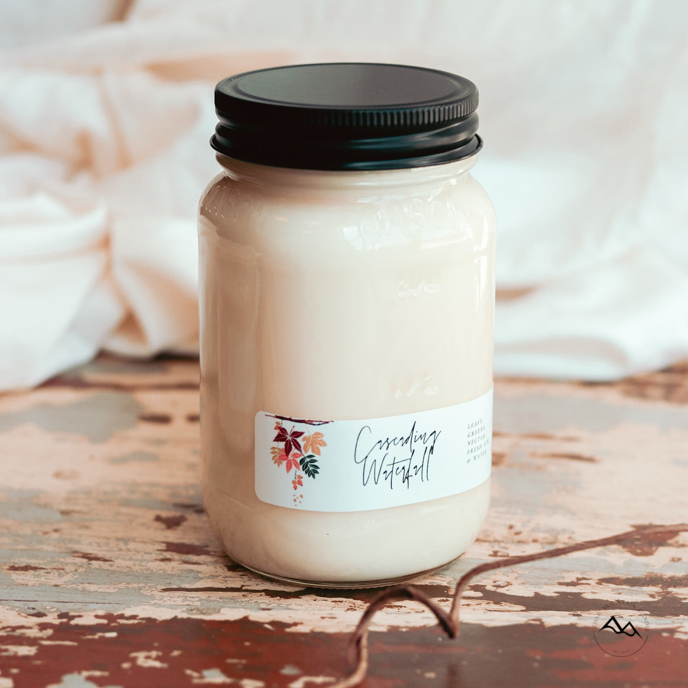 Fall Leaves Mason Jar Soy Candle - Choose Size and Scent - PoshaBella