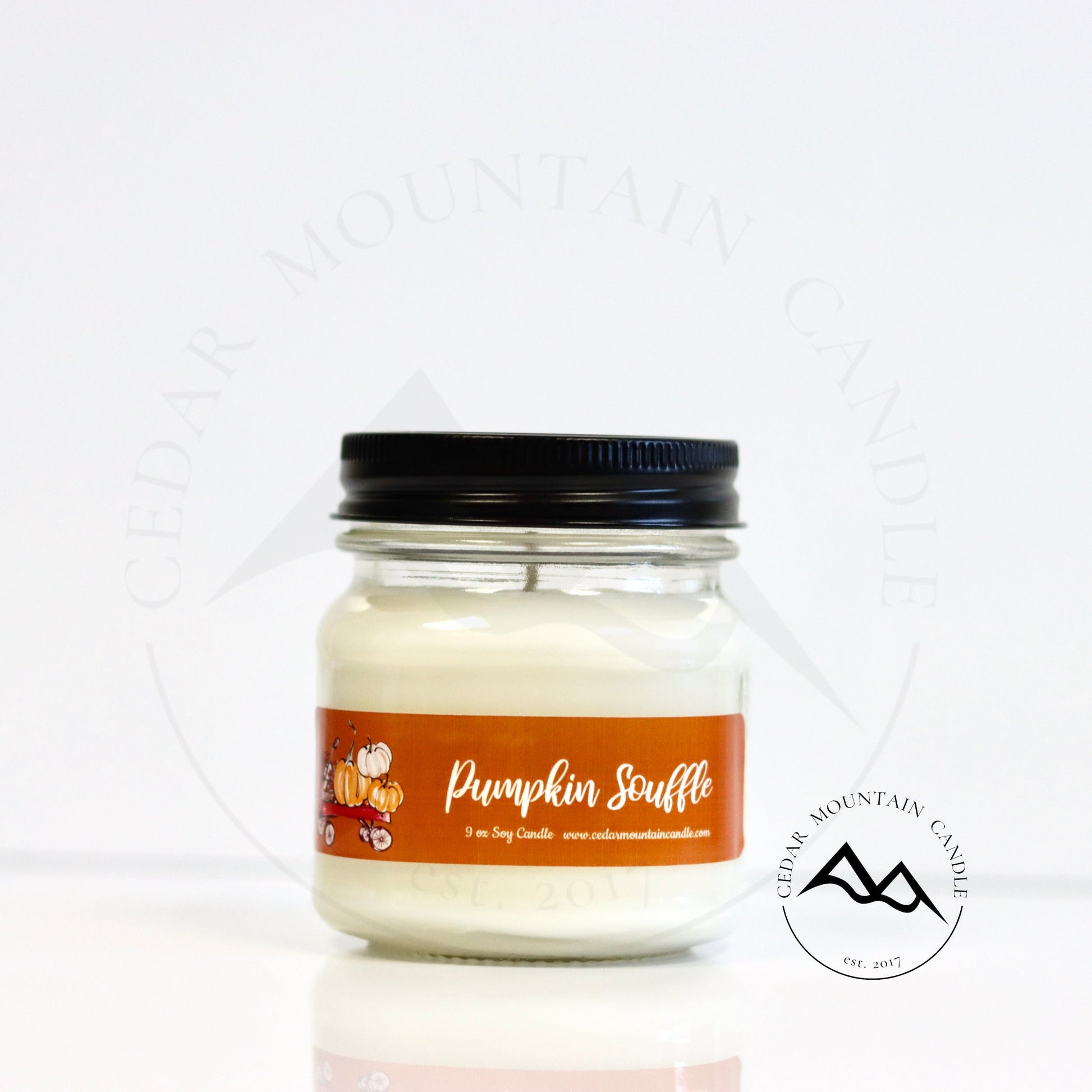 Fall Orange Pumpkin Mason Jar Candle - PoshaBella