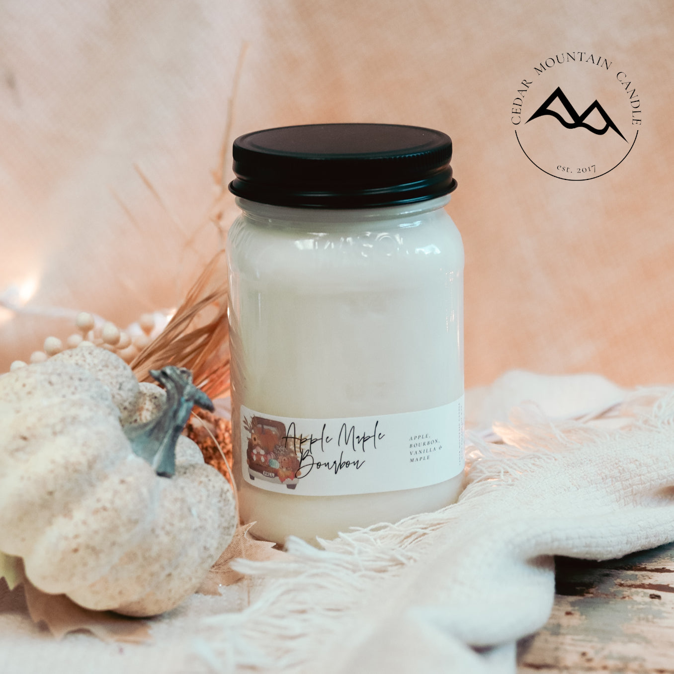 Fall Farm Truck Mason Jar Candle - PoshaBella