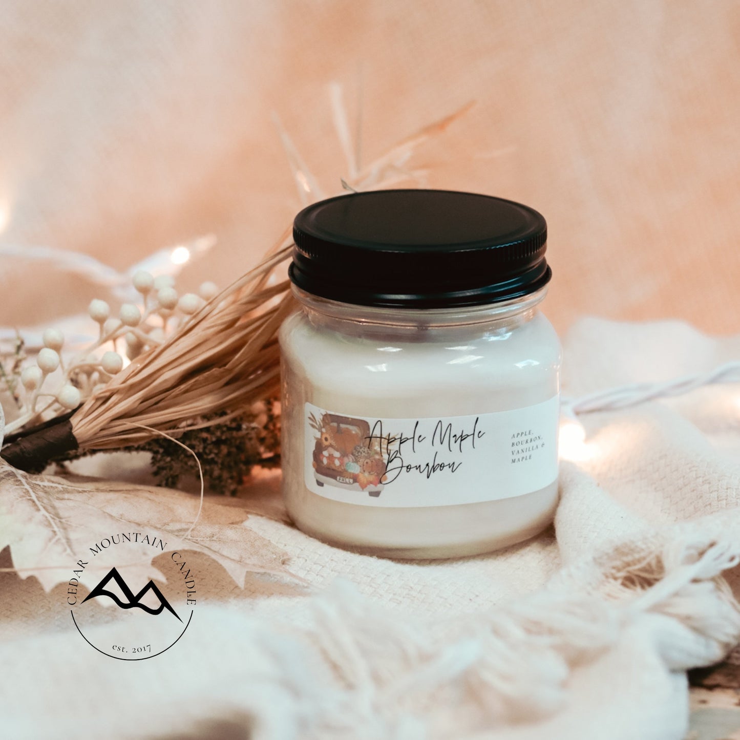 Fall Farm Truck Mason Jar Candle - PoshaBella