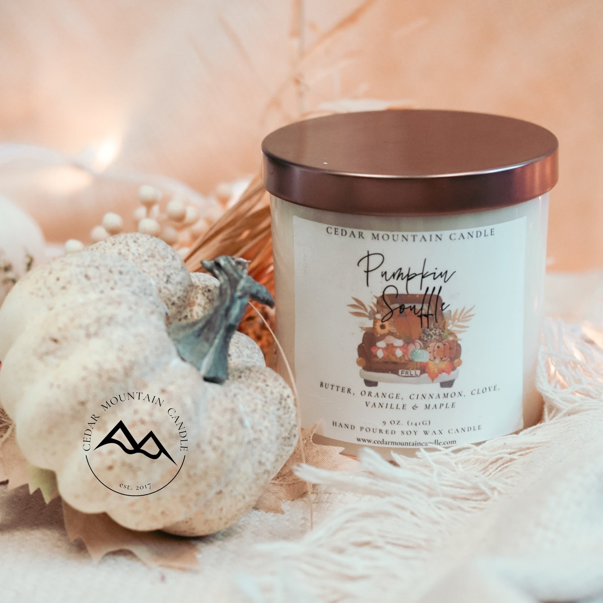 Fall Farm Truck Label Whiskey Jar Candle - Fall Scents - PoshaBella