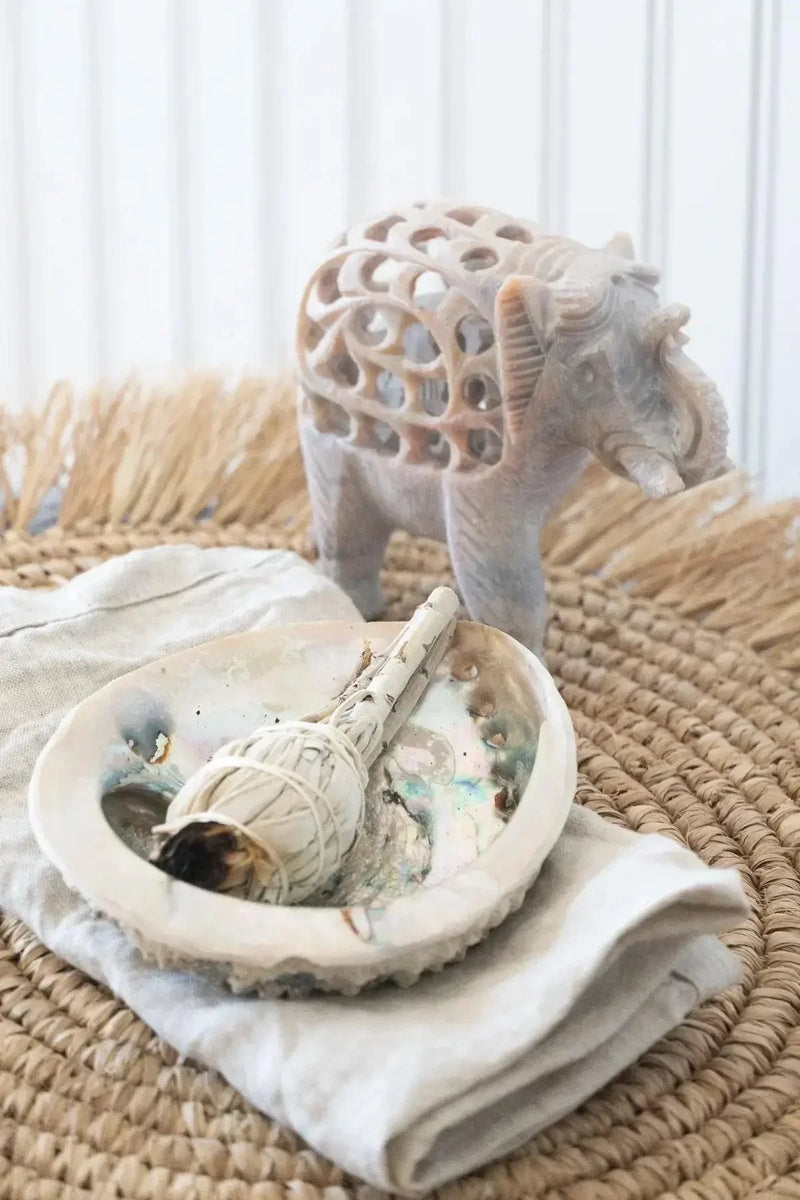 Figurines: Hand Carved Soapstone Elephants