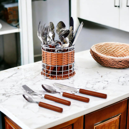 Flatware Set with Wood Handles - PoshaBella