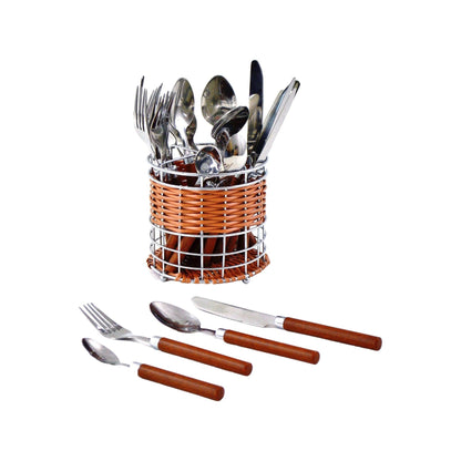 Flatware Set with Wood Handles - PoshaBella