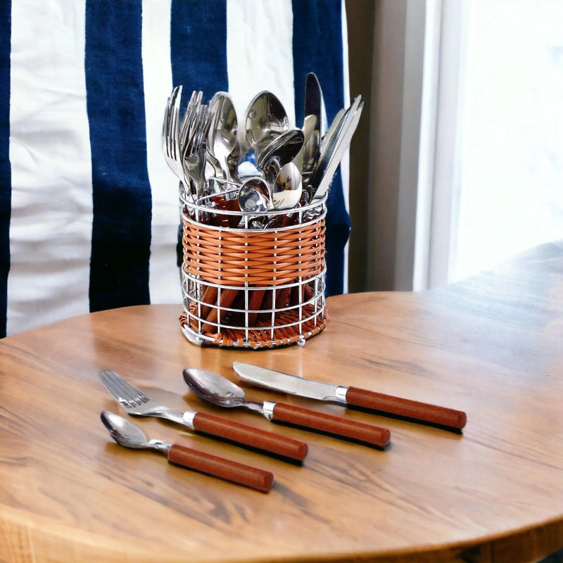 Flatware Set with Wood Handles